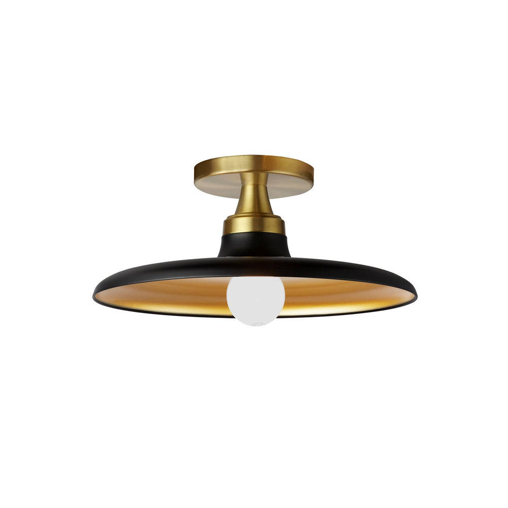 Dainolite Canada - One Light Semi-Flush Mount - Quentin - Matte Black/Gold- Union Lighting Luminaires Decor