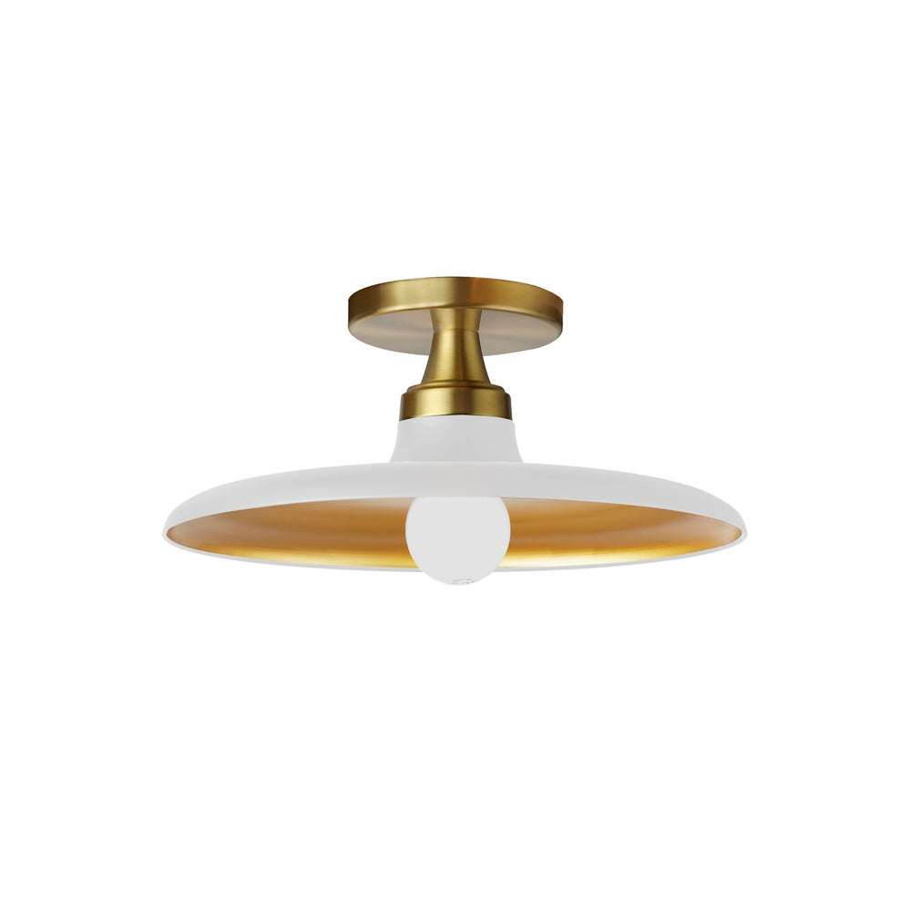 Dainolite Canada - One Light Semi-Flush Mount - Quentin - Matte White/Gold- Union Lighting Luminaires Decor