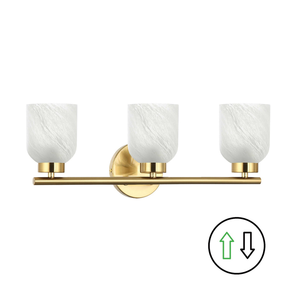 Dainolite Canada - Three Light Vanity - Vonda - Aged Brass- Union Lighting Luminaires Decor