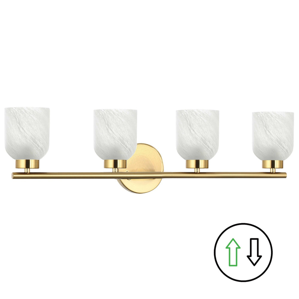 Dainolite Canada - Four Light Vanity - Vonda - Aged Brass- Union Lighting Luminaires Decor