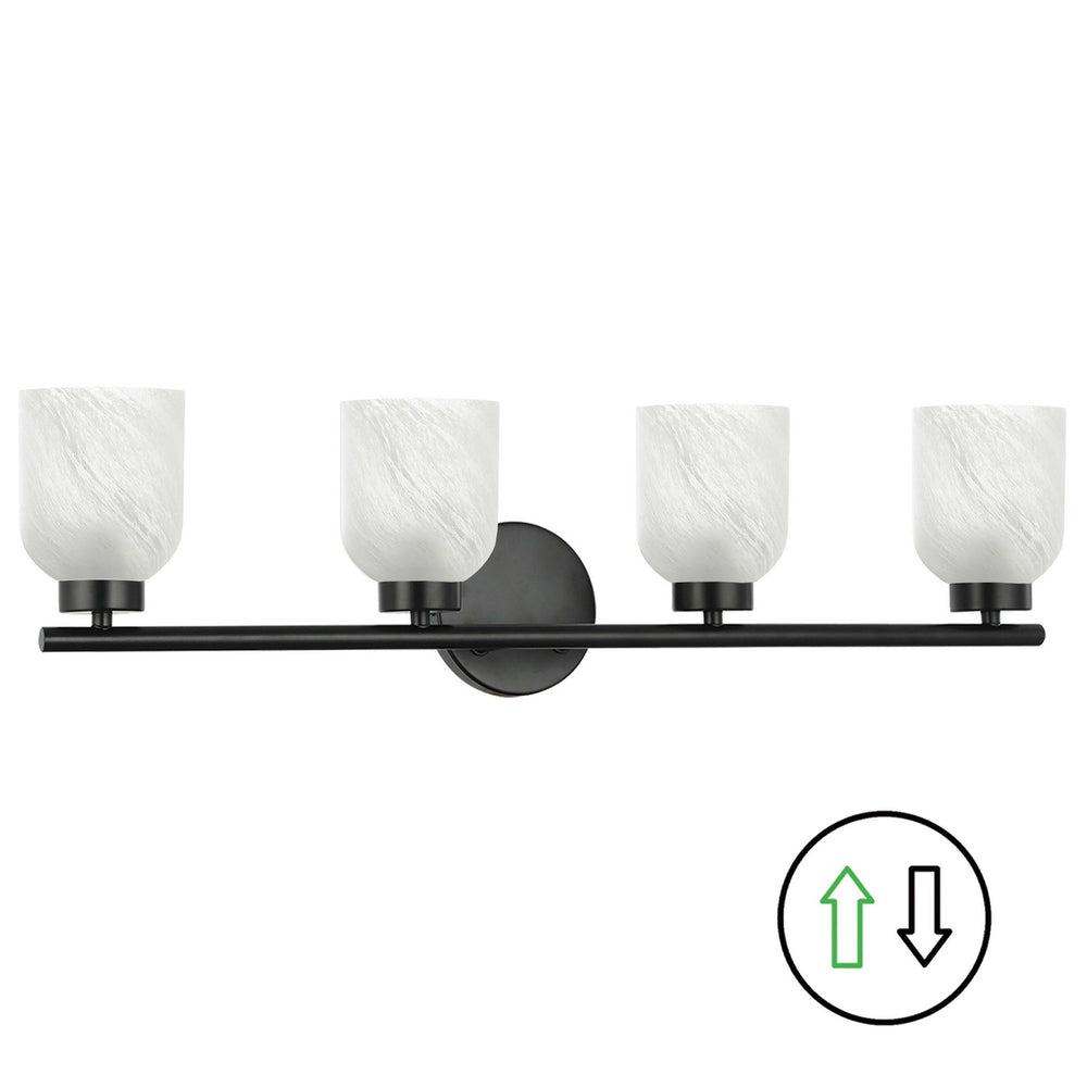 Dainolite Canada - Four Light Vanity - Vonda - Matte Black- Union Lighting Luminaires Decor