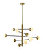 Bethel International Canada - Ten Light Chandelier - Brass & Black- Union Lighting Luminaires Decor