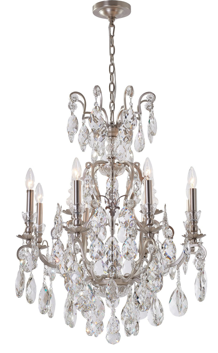 Bethel International Canada - Eight Light Chandelier - Pewter- Union Lighting Luminaires Decor