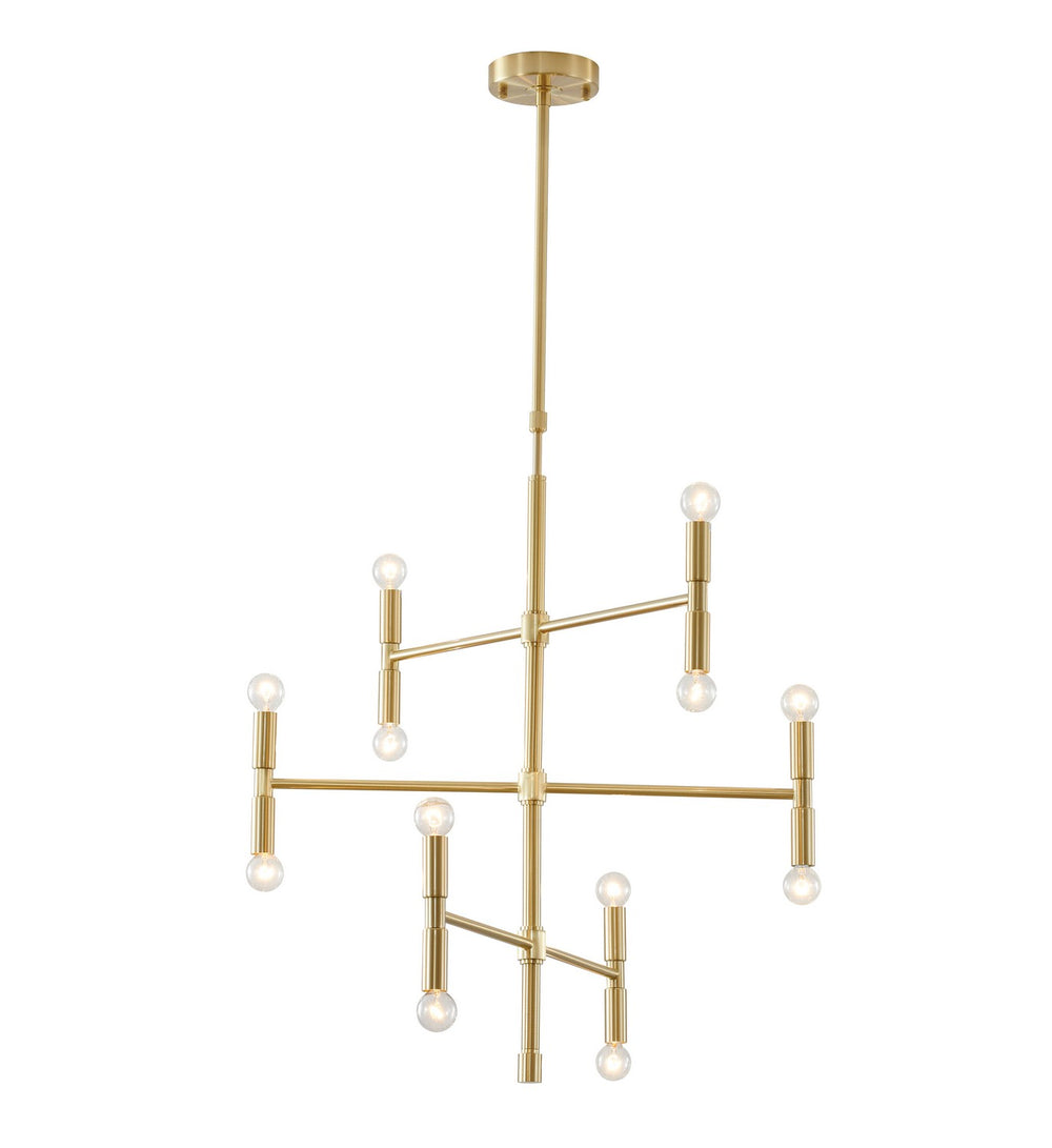 Bethel International Canada - Six Light Chandelier - Satin Gold- Union Lighting Luminaires Decor