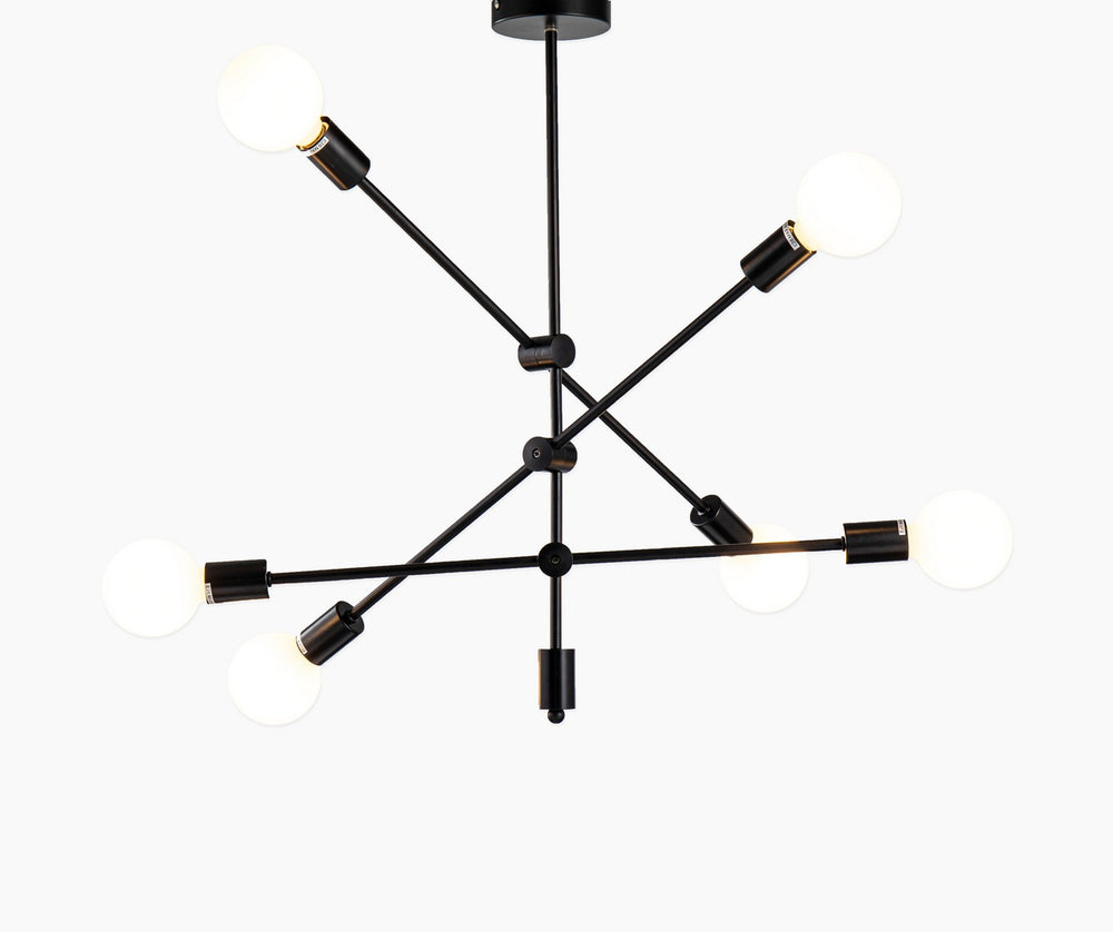 Bethel International Canada - Six Light Chandelier - Matte Black- Union Lighting Luminaires Decor