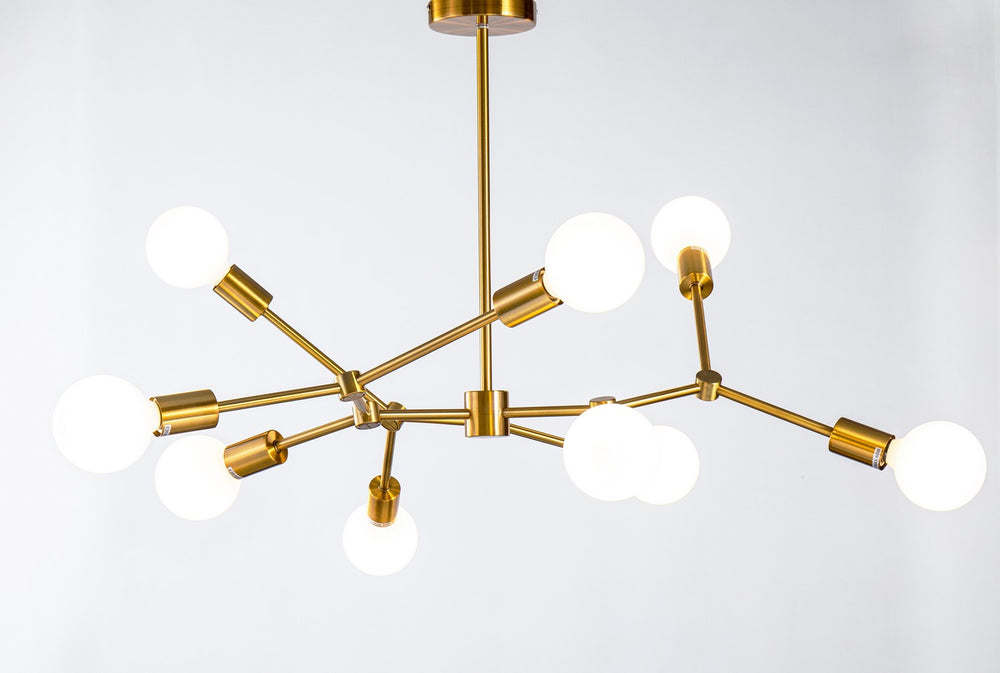 Bethel International Canada - Nine Light Chandelier - Antique Gold- Union Lighting Luminaires Decor