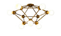 Bethel International Canada - Nine Light Semi Flush Mount - Antique Gold- Union Lighting Luminaires Decor