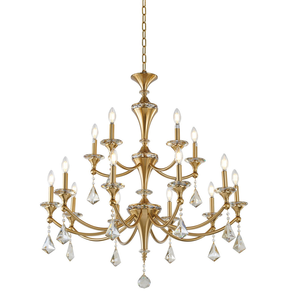 Bethel International Canada - 15 Light Chandelier - Stain Brass- Union Lighting Luminaires Decor