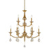 Bethel International Canada - Nine Light Chandelier - Stain Brass- Union Lighting Luminaires Decor