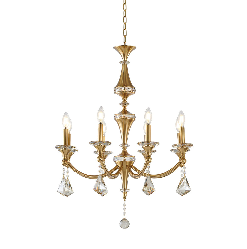 Bethel International Canada - Eight Light Chandelier - Stain Brass- Union Lighting Luminaires Decor