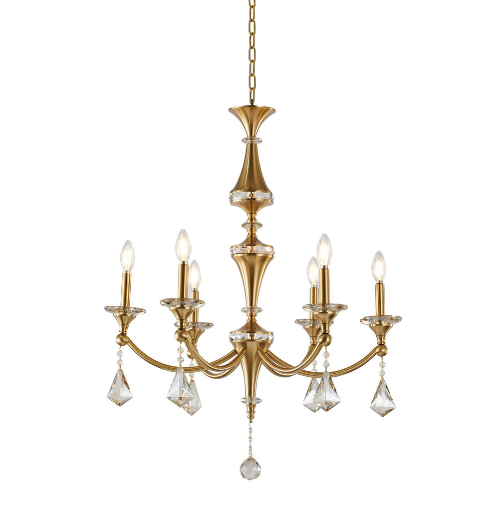 Bethel International Canada - Six Light Chandelier - Stain Brass- Union Lighting Luminaires Decor