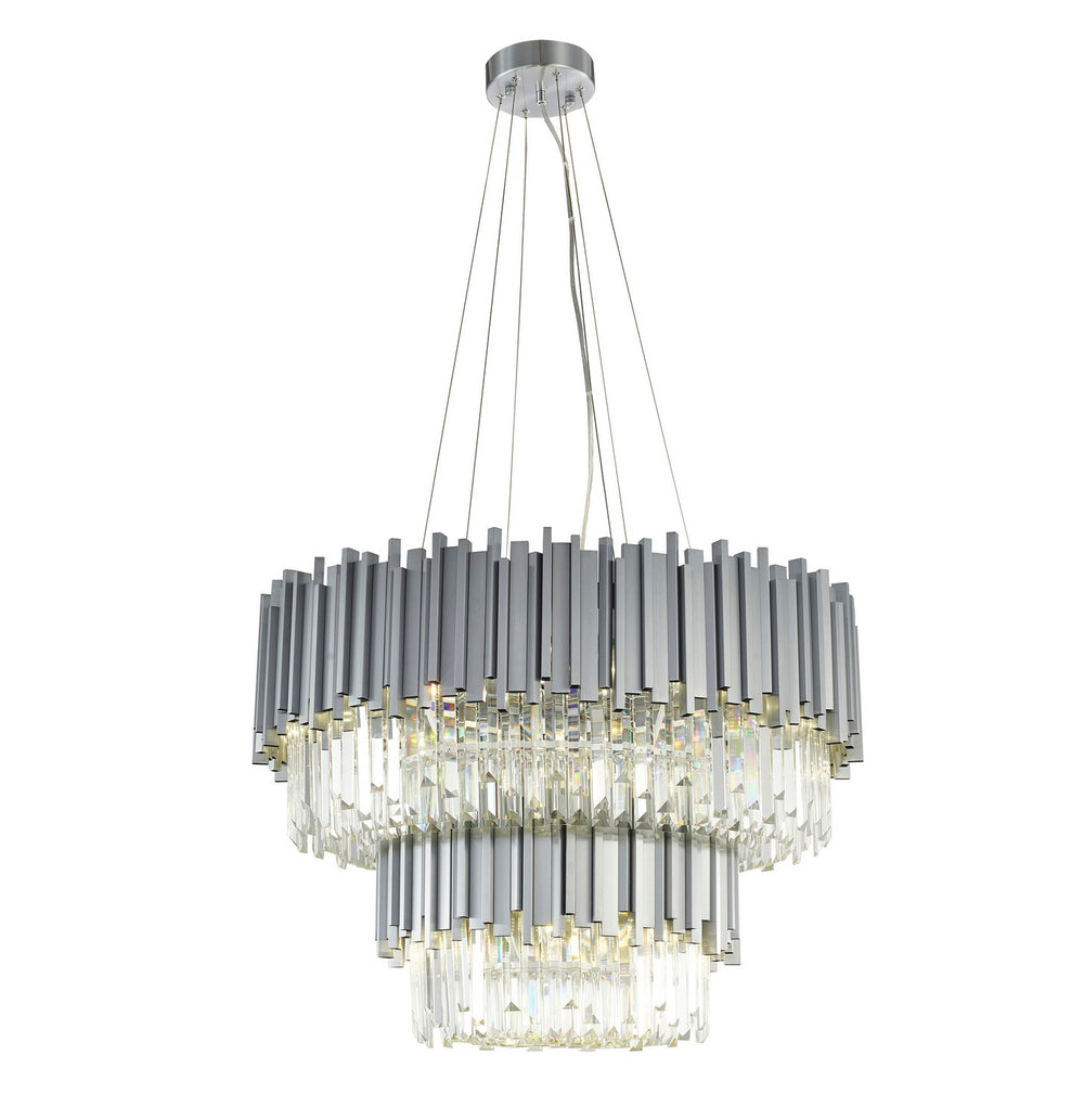Bethel International Canada - 12 Light Chandelier - Satin Nickel- Union Lighting Luminaires Decor