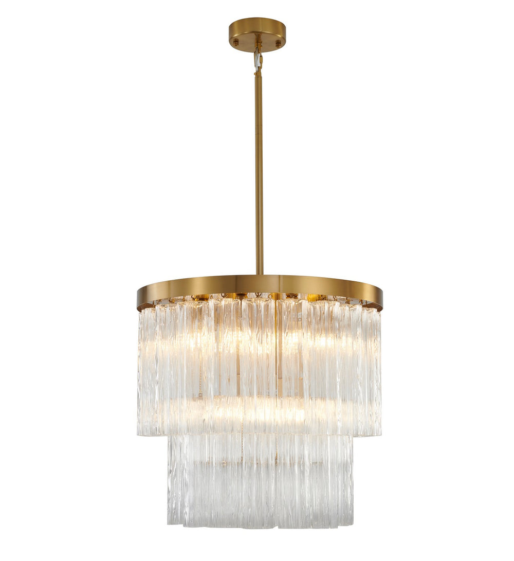 Bethel International Canada - 12 Light Chandelier - Satin Brass- Union Lighting Luminaires Decor