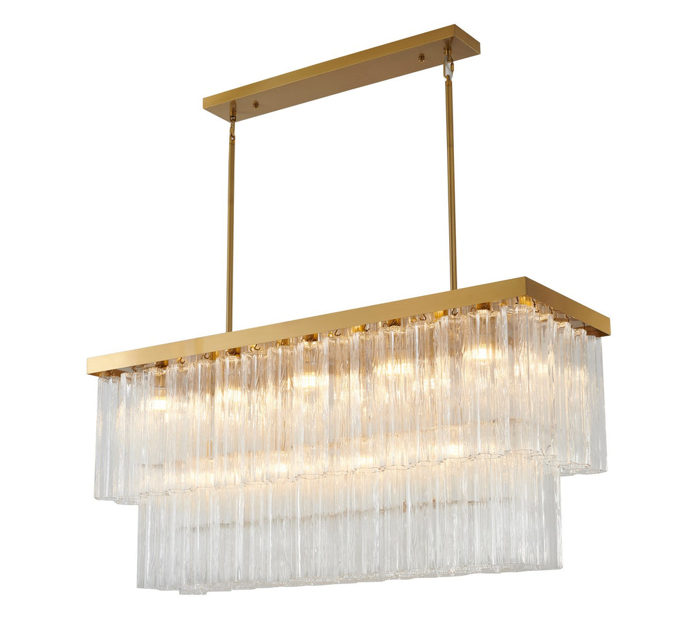 Bethel International Canada - 14 Light Chandelier - Satin Brass- Union Lighting Luminaires Decor