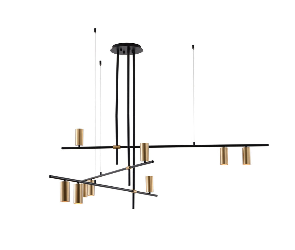 Bethel International Canada - Nine Light Chandelier - Black & Gold- Union Lighting Luminaires Decor