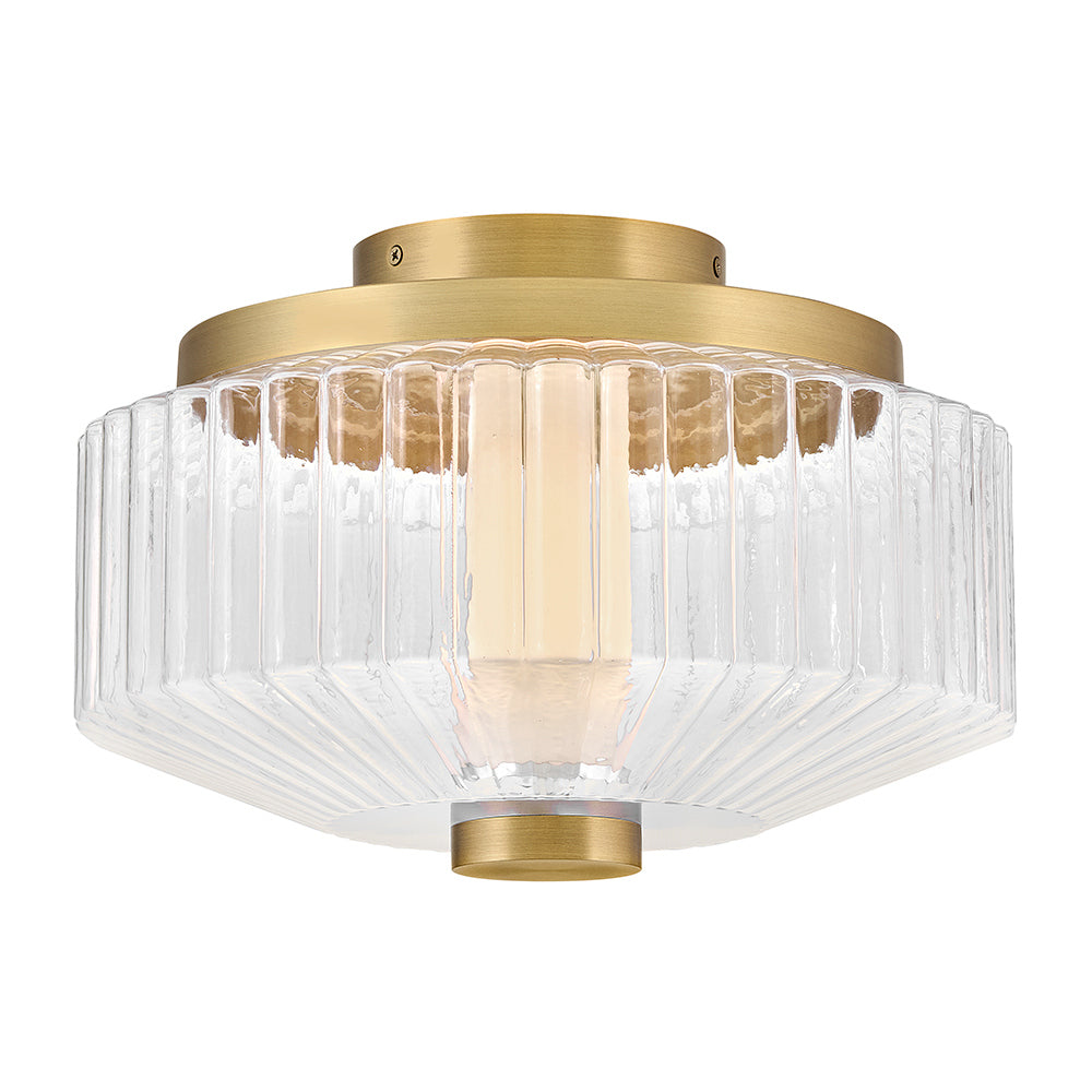 Fredrick Ramond Canada - LED Flush Mount - Reign - Lacquered Brass- Union Lighting Luminaires Decor