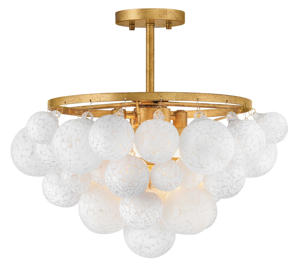 Fredrick Ramond Canada - LED Semi-Flush Mount - Marabel - Distressed Brass- Union Lighting Luminaires Decor