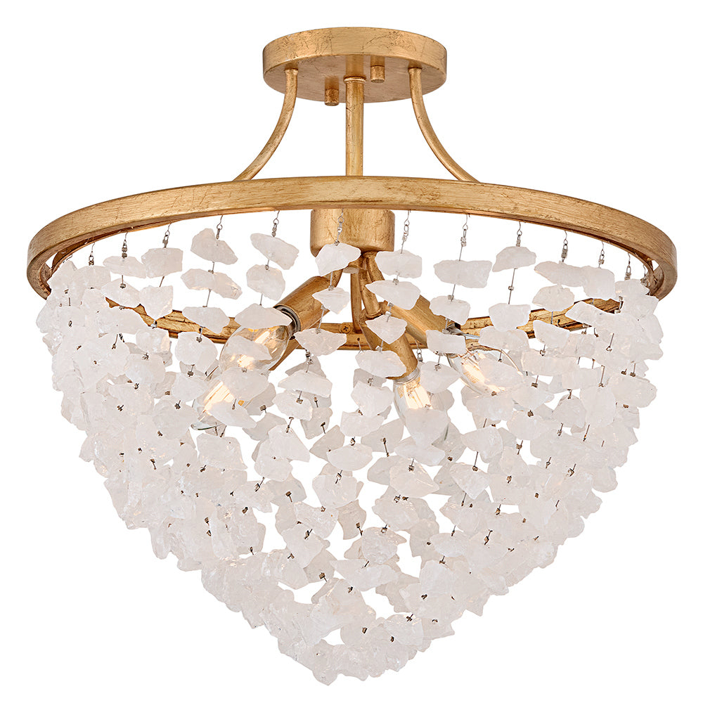 Fredrick Ramond Canada - LED Semi-Flush Mount - Myra - Distressed Brass- Union Lighting Luminaires Decor