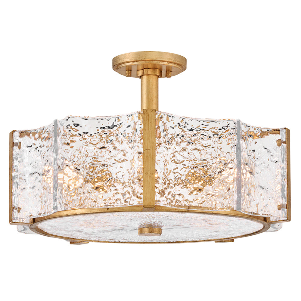 Fredrick Ramond Canada - LED Semi-Flush Mount - Florian - Distressed Brass- Union Lighting Luminaires Decor