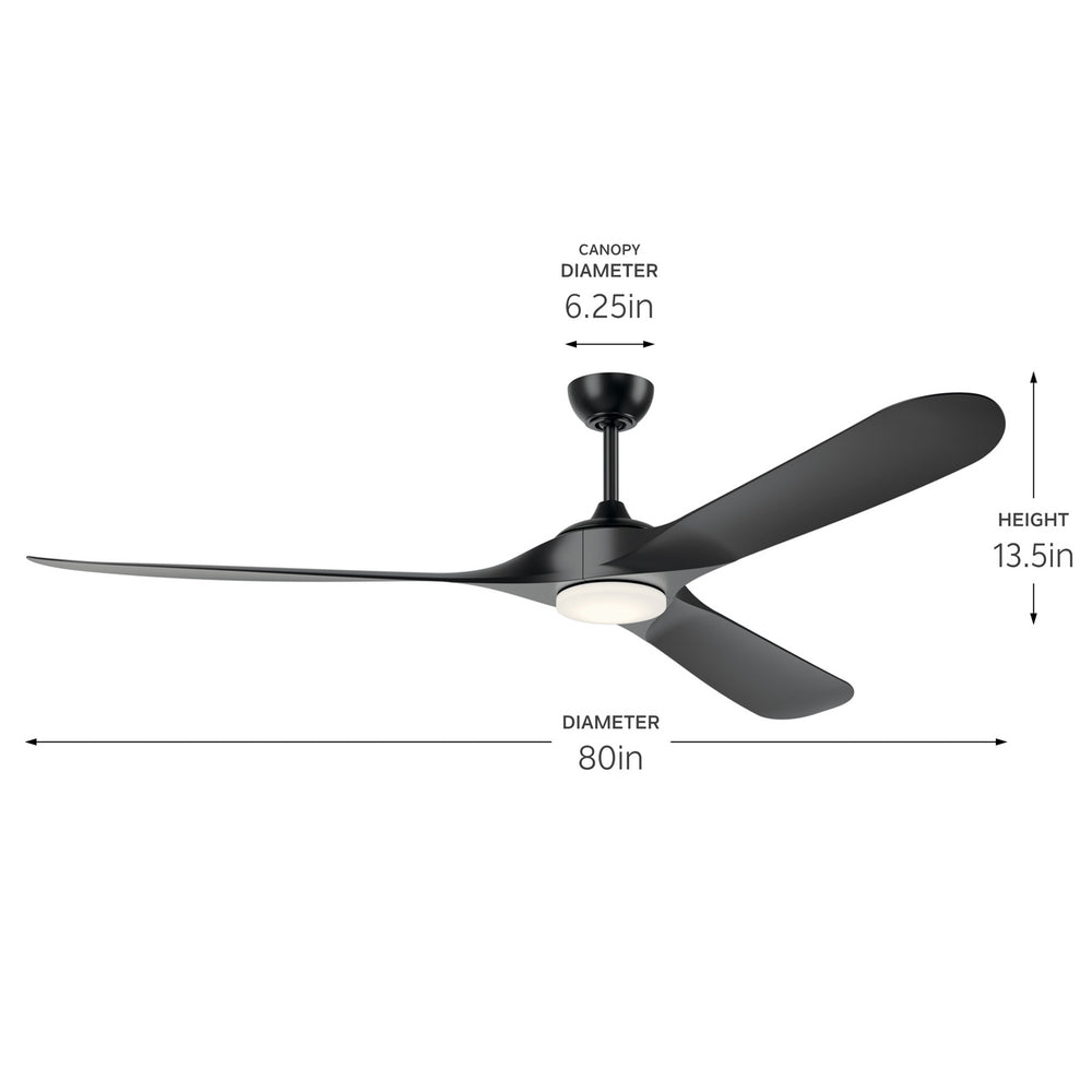 Kichler Canada - 80"Ceiling Fan - Mylo - Satin Black- Union Lighting Luminaires Decor