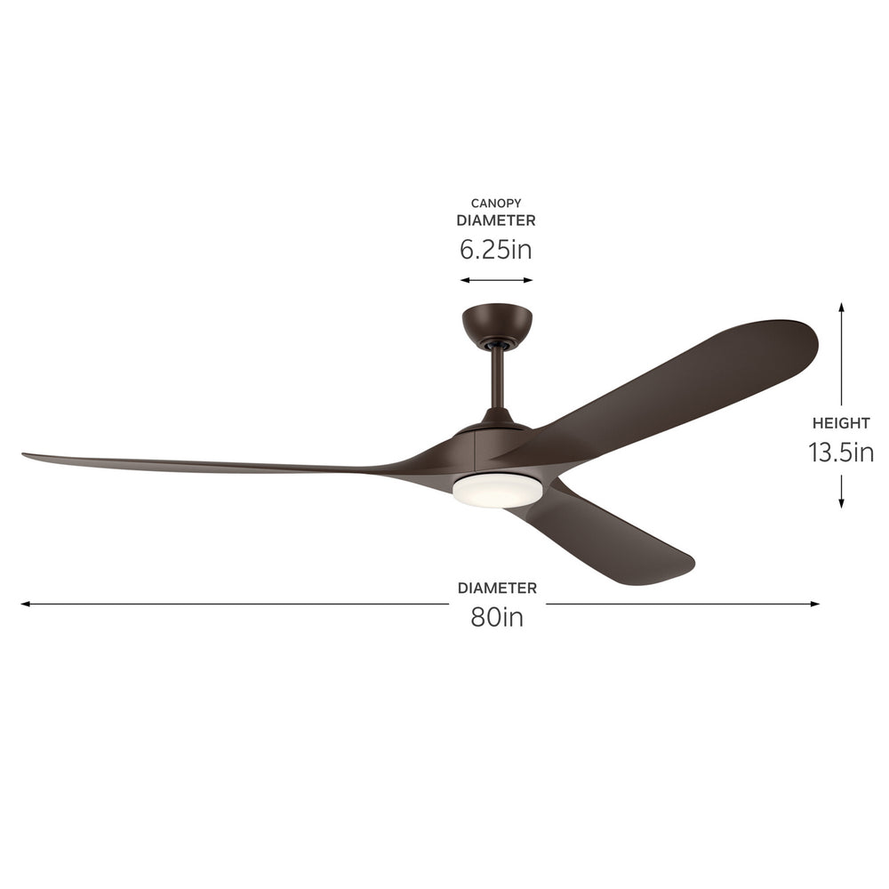 Kichler Canada - 80"Ceiling Fan - Mylo - Satin Natural Bronze- Union Lighting Luminaires Decor