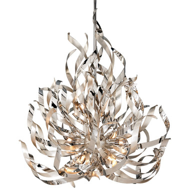 Corbett Lighting Canada - 12 Light Chandelier - Graffiti - Silver Leaf/Stainless Steel- Union Lighting Luminaires Decor