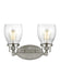 Generation Lighting Canada - Two Light Wall / Bath - Belton - Brushed Nickel- Union Lighting Luminaires Decor