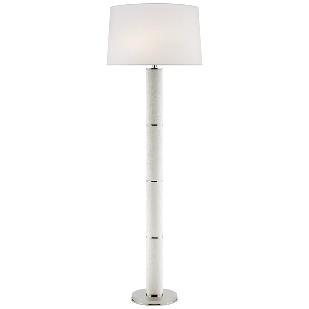 Ralph Lauren Canada - One Light Floor Lamp - Upper Fifth - Ivory Faux Croc w/ Polished Nickel- Union Lighting Luminaires Decor