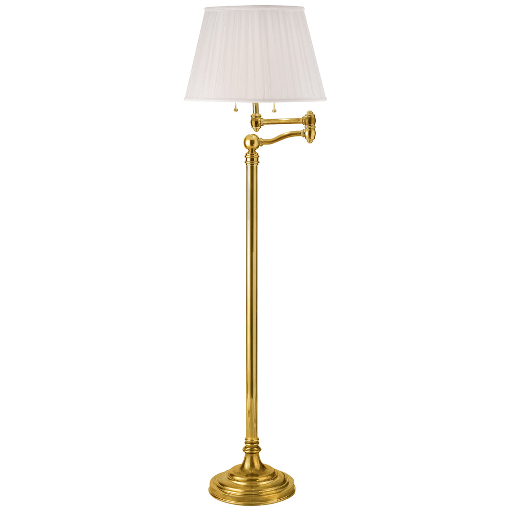 Ralph Lauren Canada - Two Light Swing Arm Floor Lamp - Sargent - Natural Brass- Union Lighting Luminaires Decor