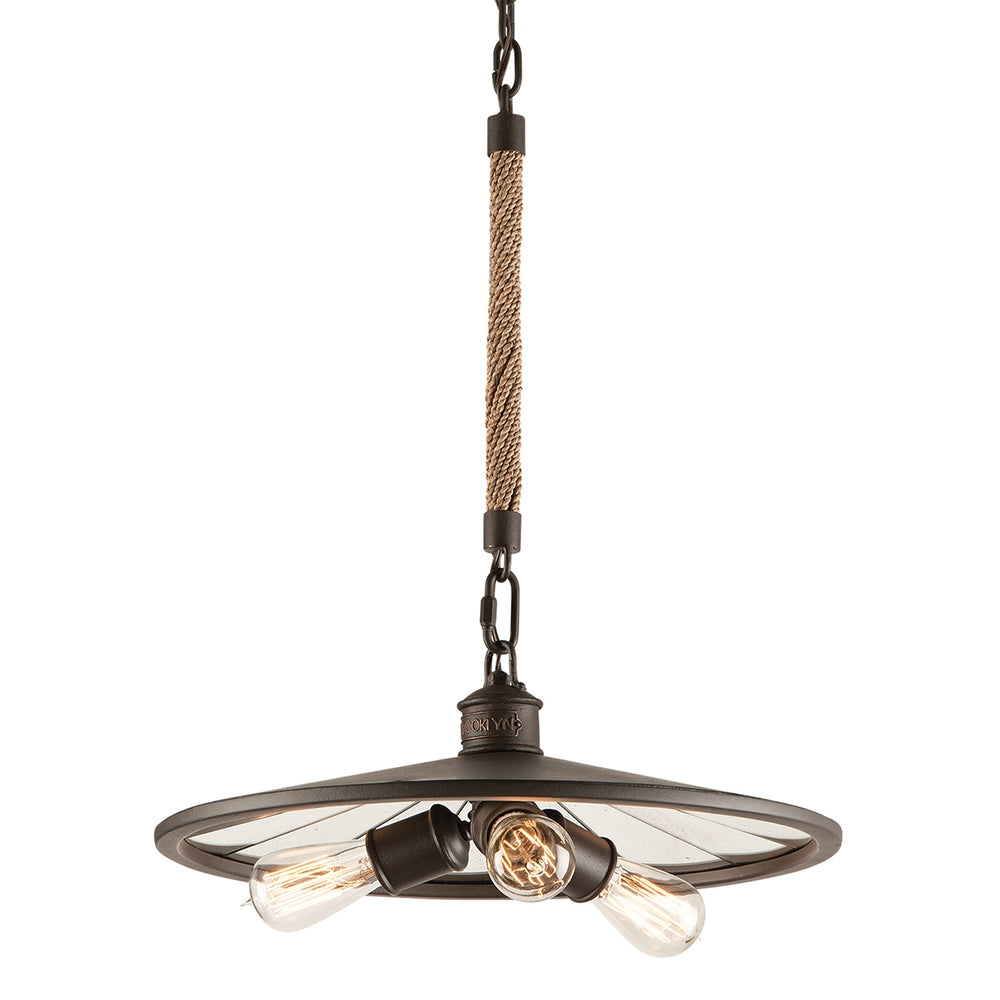 Troy Lighting Canada - Three Light Pendant - Brooklyn - Heritage Bronze- Union Lighting Luminaires Decor