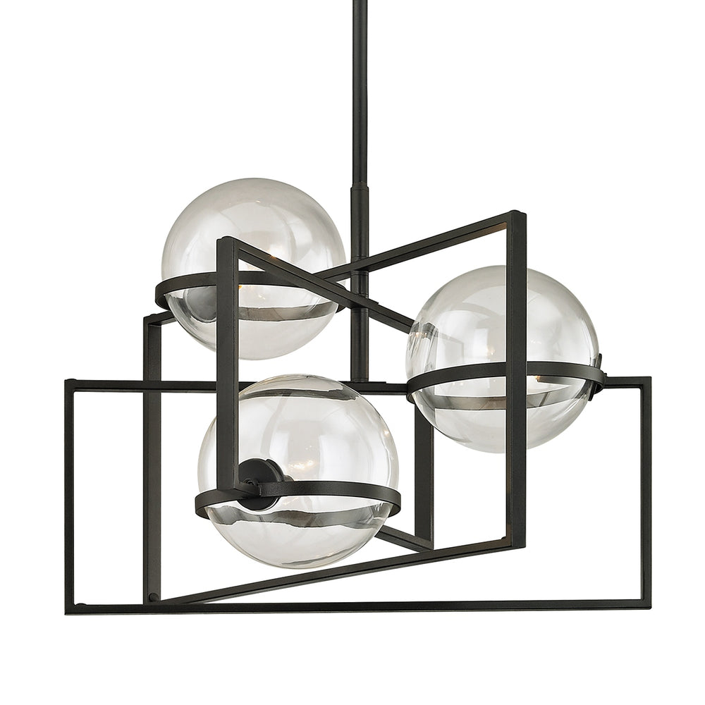Troy Lighting Canada - Three Light Chandelier - Elliot - Texture Black- Union Lighting Luminaires Decor