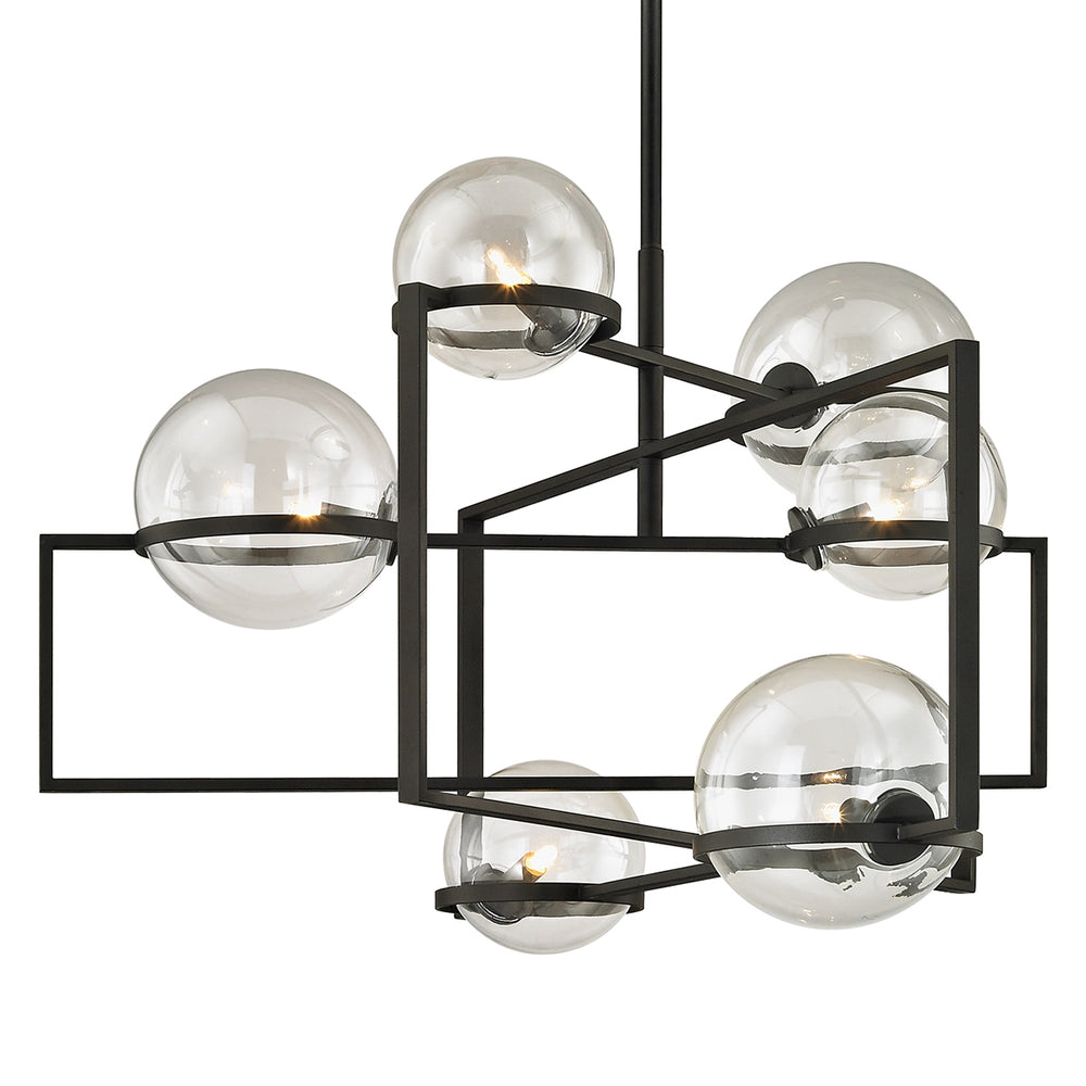 Troy Lighting Canada - Six Light Chandelier - Elliot - Textured Black- Union Lighting Luminaires Decor