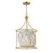 Studio M - Three Light Pendant - Shroud - Natural Aged Brass- Union Lighting Luminaires Decor