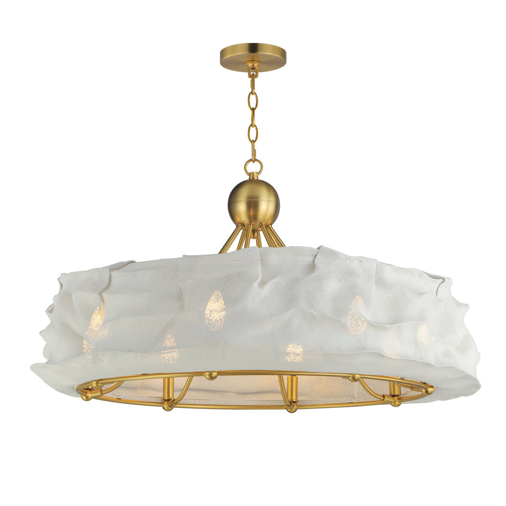Studio M - Eight Light Chandelier - Shroud - Natural Aged Brass- Union Lighting Luminaires Decor