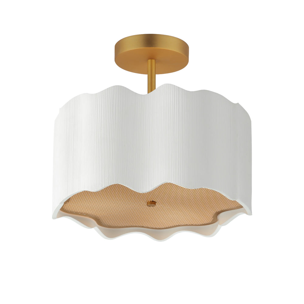 Studio M - LED Semi-Flush Mount - Curtain Call - White/Gold- Union Lighting Luminaires Decor