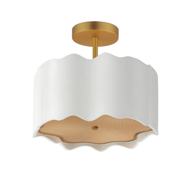 Studio M - LED Semi-Flush Mount - Curtain Call - White/Gold- Union Lighting Luminaires Decor