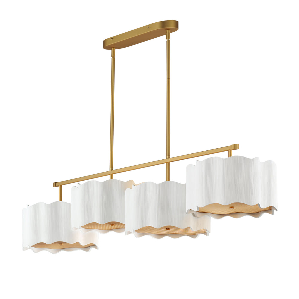Studio M - LED Linear Pendant - Curtain Call - White/Gold- Union Lighting Luminaires Decor