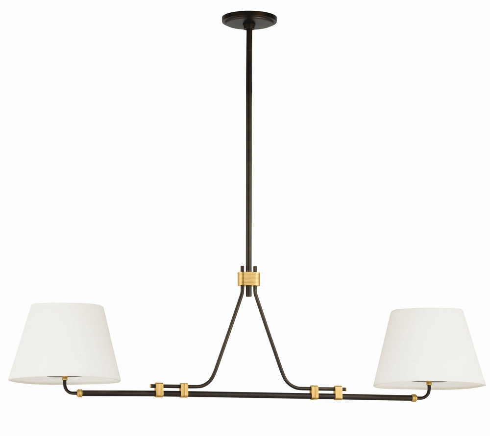 Hudson Valley Canada - Two Light Linear Pendant - Crown Heights - Aged Brass- Union Lighting Luminaires Decor
