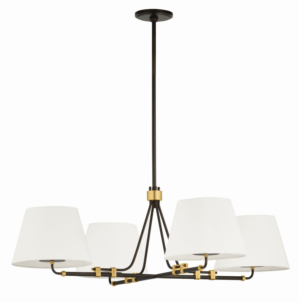 Hudson Valley Canada - Four Light Chandelier - Crown Heights - Aged Brass- Union Lighting Luminaires Decor
