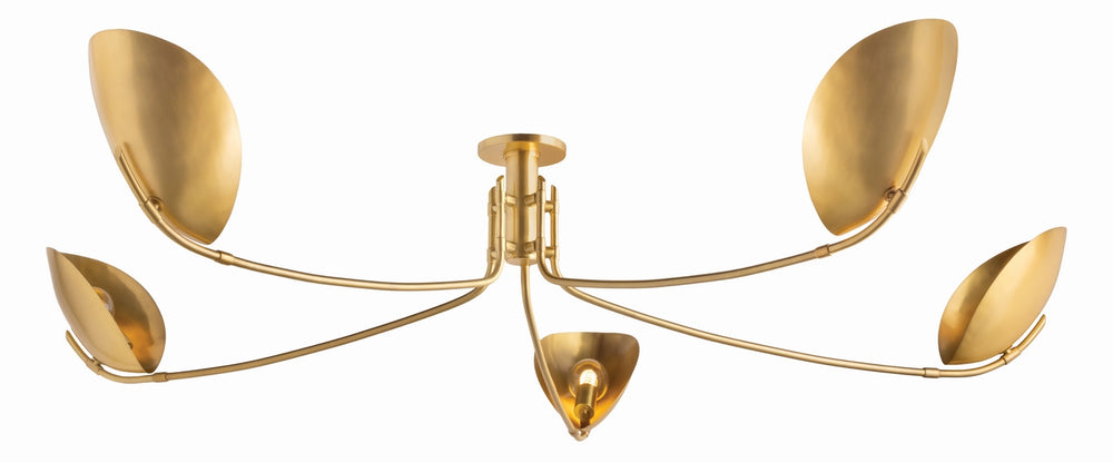 Hudson Valley Canada - Five Light Semi Flush Mount - Avondale - Aged Brass- Union Lighting Luminaires Decor