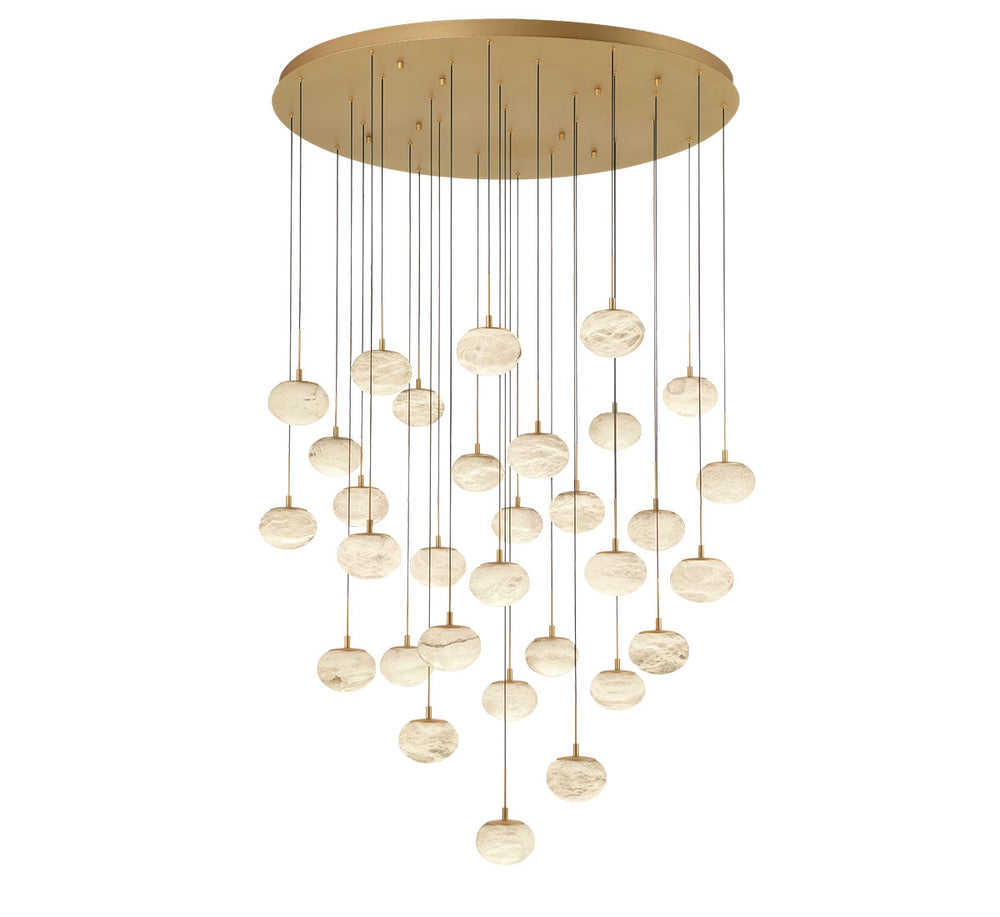Lib & Co. Canada - LED Chandelier - Calcolo - Painted Antique Brass- Union Lighting Luminaires Decor