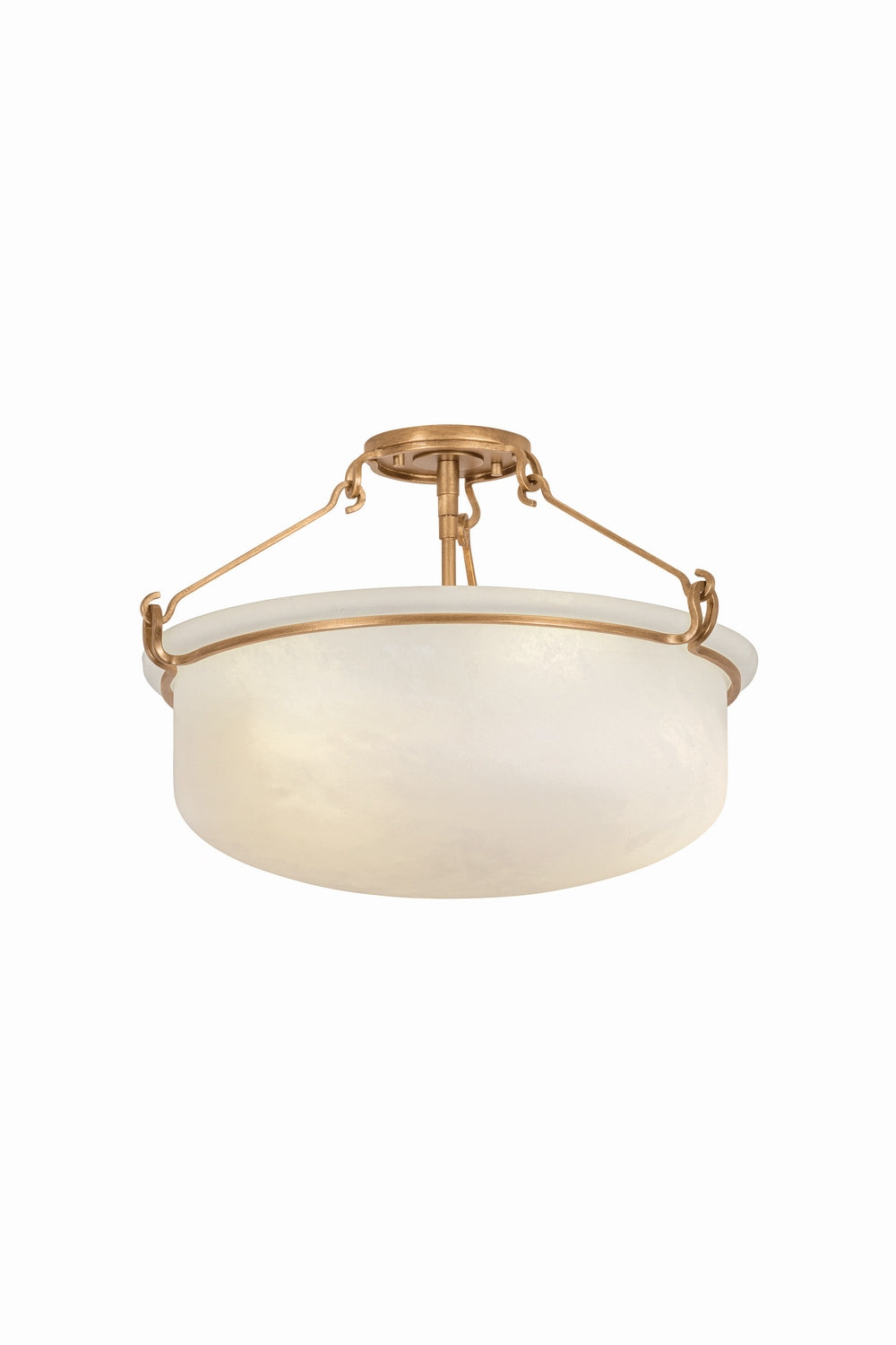Hudson Valley Canada - Three Light Semi Flush Mount - Lowerre - Patina Gold Leaf- Union Lighting Luminaires Decor