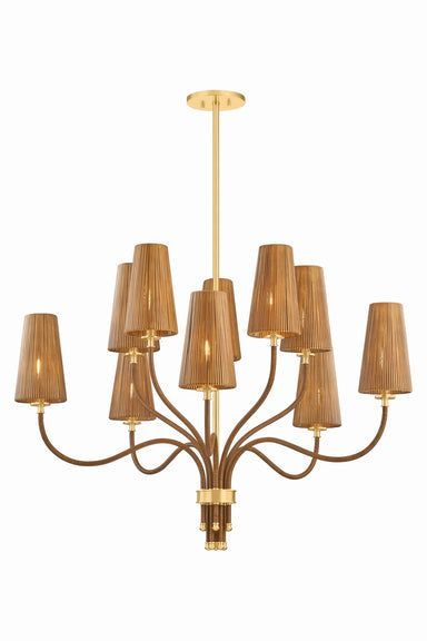 Hudson Valley Canada - Ten Light Chandelier - Atwood - Aged Brass- Union Lighting Luminaires Decor