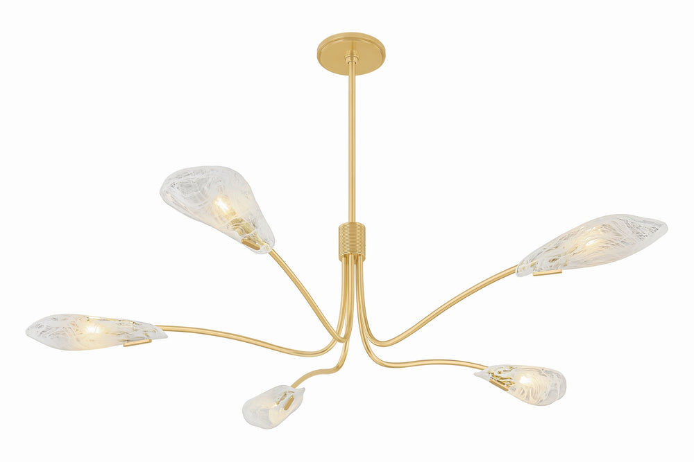 Hudson Valley Canada - Five Light Chandelier - Tenafly - Aged Brass- Union Lighting Luminaires Decor