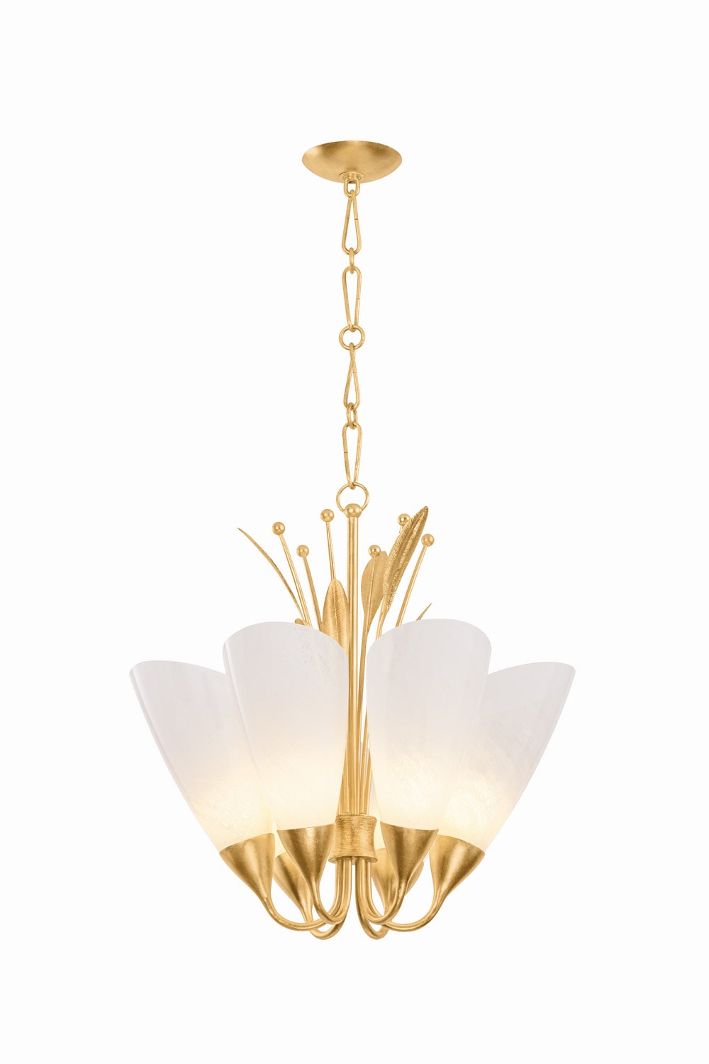 Hudson Valley Canada - Six Light Chandelier - Forest Glen - Vintage Gold Leaf- Union Lighting Luminaires Decor