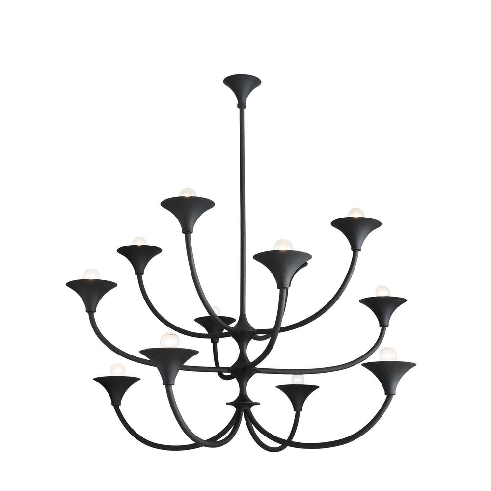 Arteriors - 12 Light Chandelier - Larkin - Black Gesso- Union Lighting Luminaires Decor