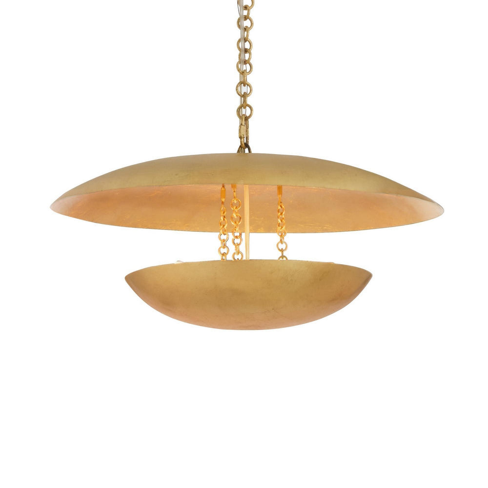 Arteriors - Three Light Chandelier - Florko - Gold Leaf- Union Lighting Luminaires Decor