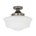 Mullan Lighting - One Light Flush Mount - Anath - Antique Silver- Union Lighting Luminaires Decor