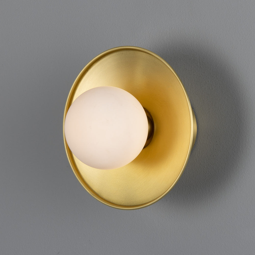Mullan Lighting - One Light Wall Sconce - Aosta - Satin Brass- Union Lighting Luminaires Decor