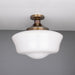 Mullan Lighting - One Light Flush Mount - Schoolhouse - Antique Brass- Union Lighting Luminaires Decor